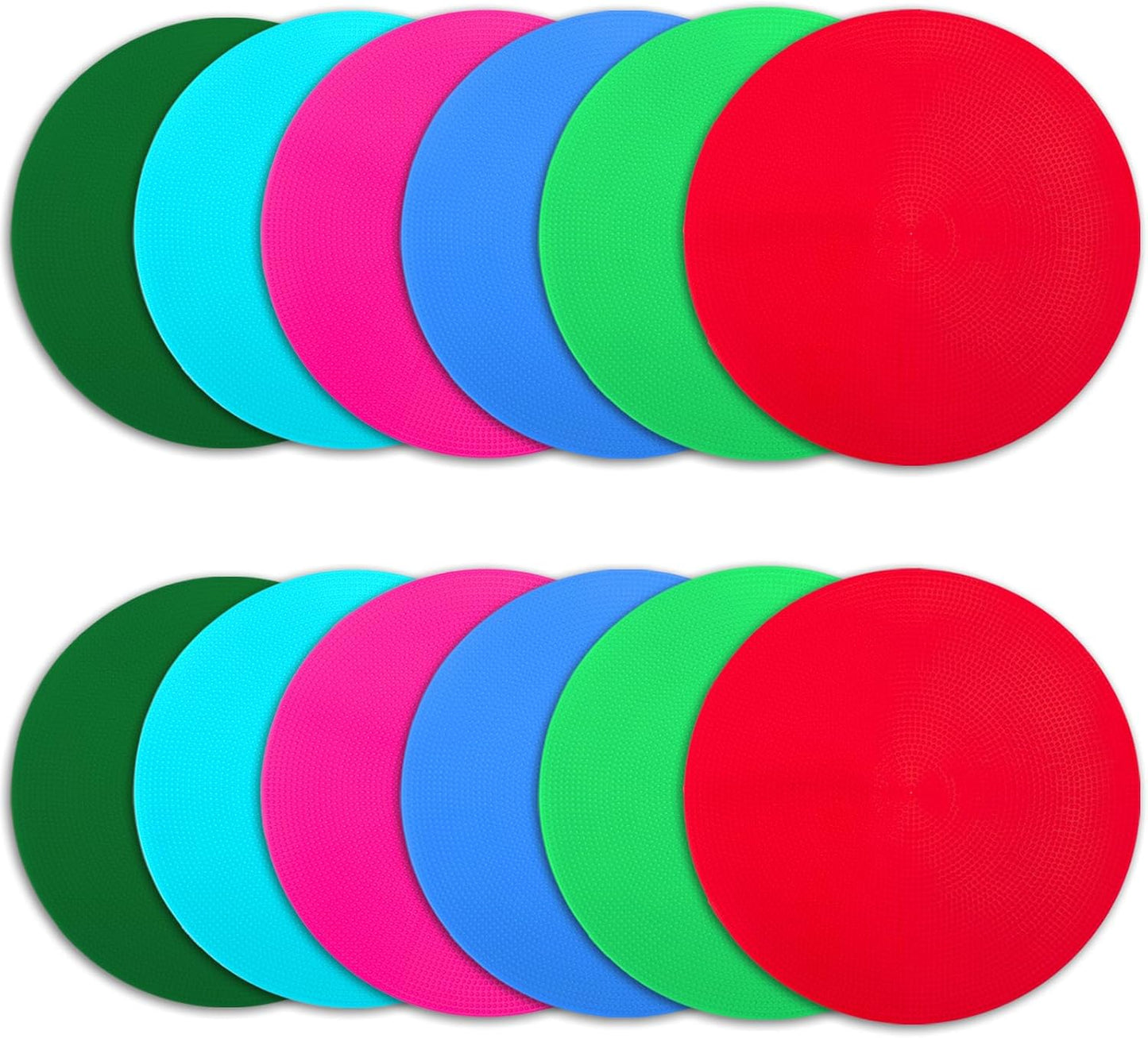 Poly Spot Markers 9 inch Non-Slip Rubber Agility Markers Flat Field Cones Floor Dots for Football, Soccer, Basketball Training Markers, School Activities, Exercise Drills, Social Distancing