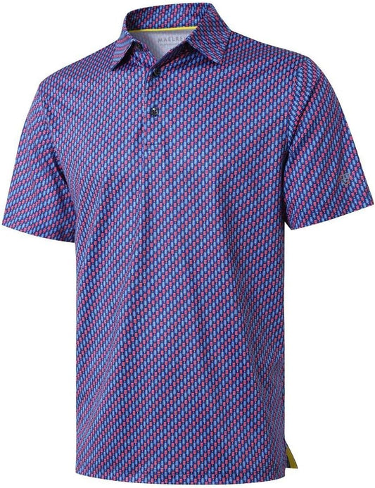 Golf Shirts for Men Dry Fit Short Sleeve Print Performance Moisture Wicking Polo Shirt