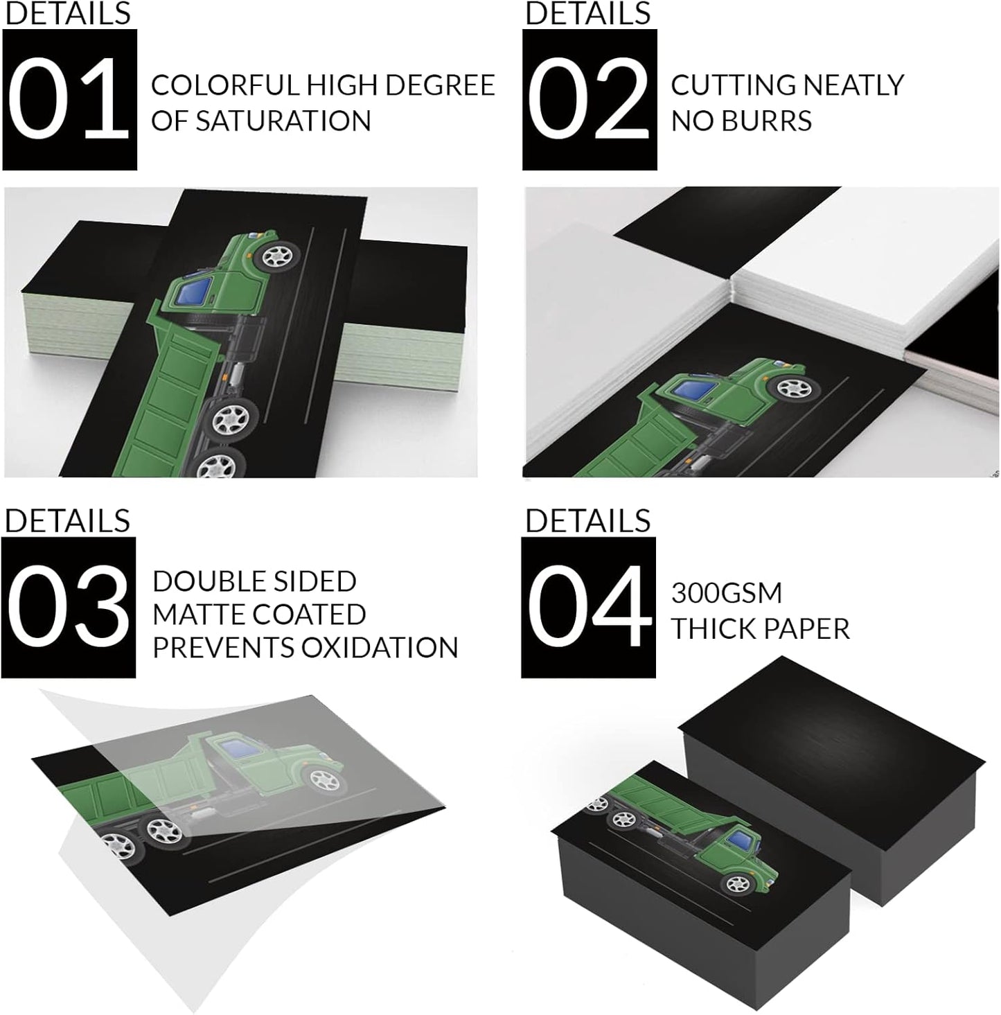 Custom Business Cards 100PCS Double-sided Printing Business Cards Customize with Your Logo Personalized 3.5"x 2" Cards for Business - Transportation