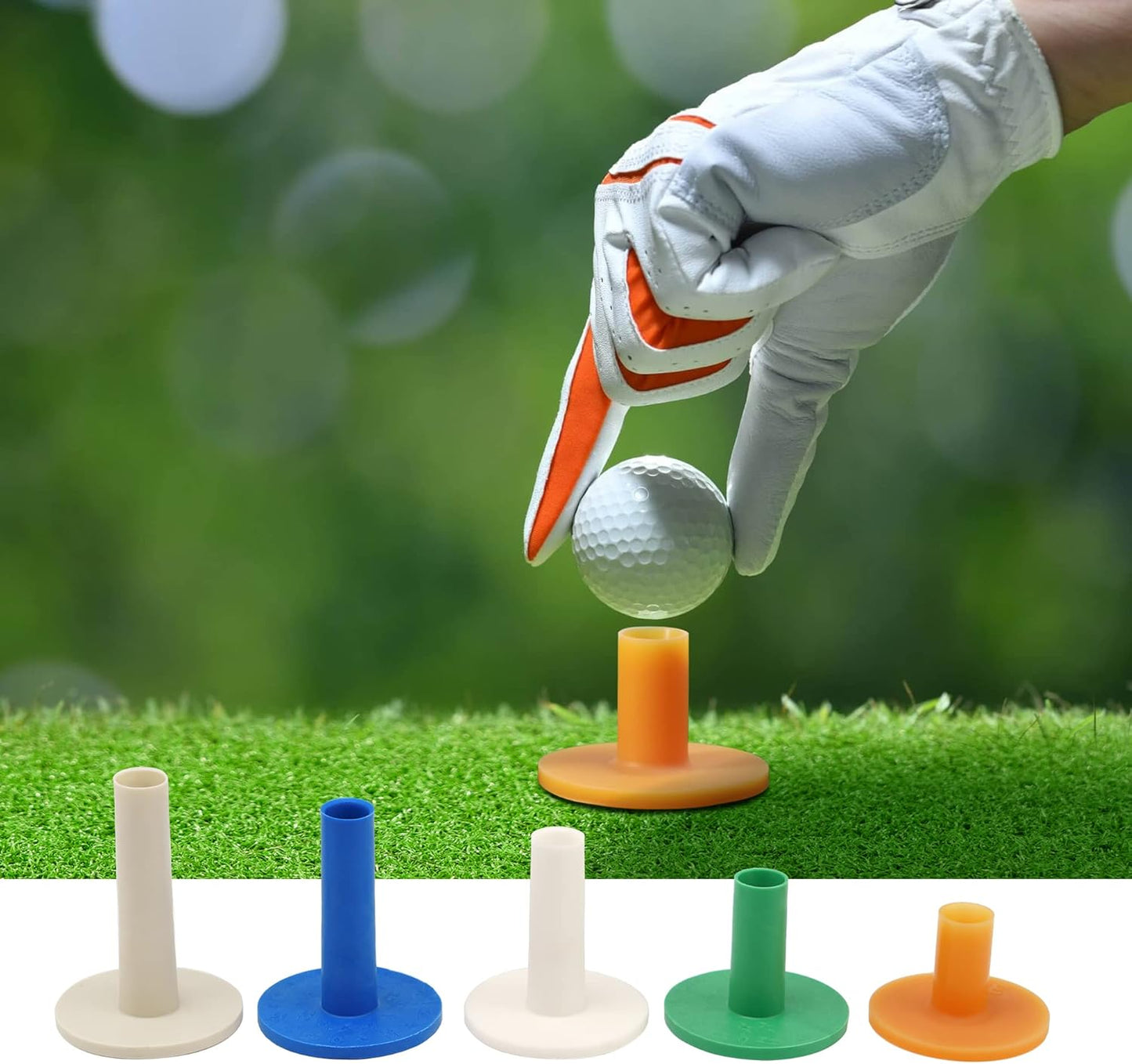 Golf Rubber Tees Practice Training, Driving Putting Chipping Range Mixed Size, Excellent Effect Used with Golf mats and Golf nets, Suitable for Indoor Outdoor Backyard Home Office