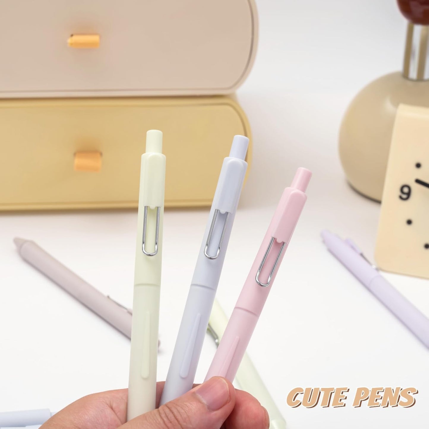 0.5mm Gel Pens Black Ink Pen Gel Retractable Cute Pens for Smooth Writing School Office Supplies (12-count)