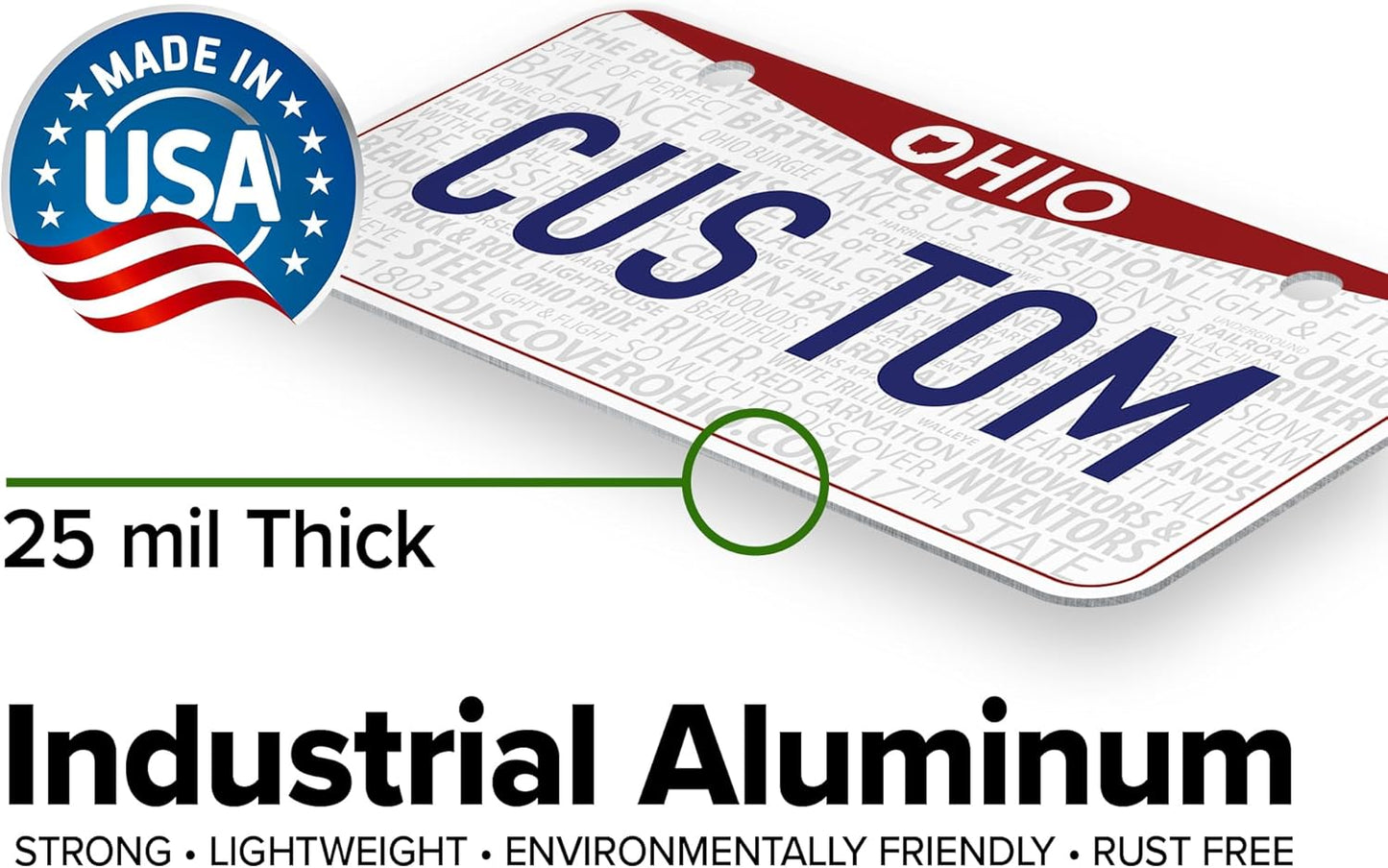 Mini License Plates, Personalized License Plates, Custom for Car, Bikes, ATV, Kids Car, Golf Cart, Jeep, 2x4 Inch, Rust-Free Fade Resistant Aluminum, USA Made by My Sign Center (Ohio)