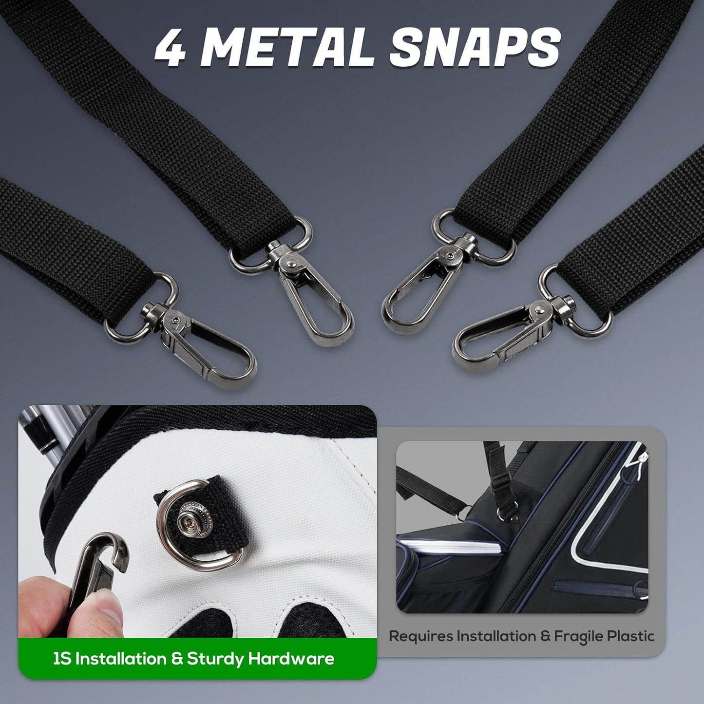 Golf Bag Straps, Universal Replacement Double Shoulder Shoulder Straps, Sailcloth Golf Bag Carry Strap USA Flag