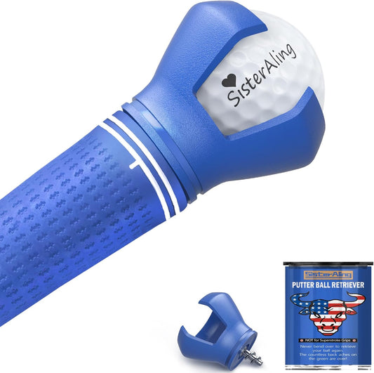 3-Prong Golf Ball Retriever Grabber Pick Up,Back Saver Claw Put On Putter Grip,Suction Cup Ball Grabber,Sucker for Golf Screws Tool