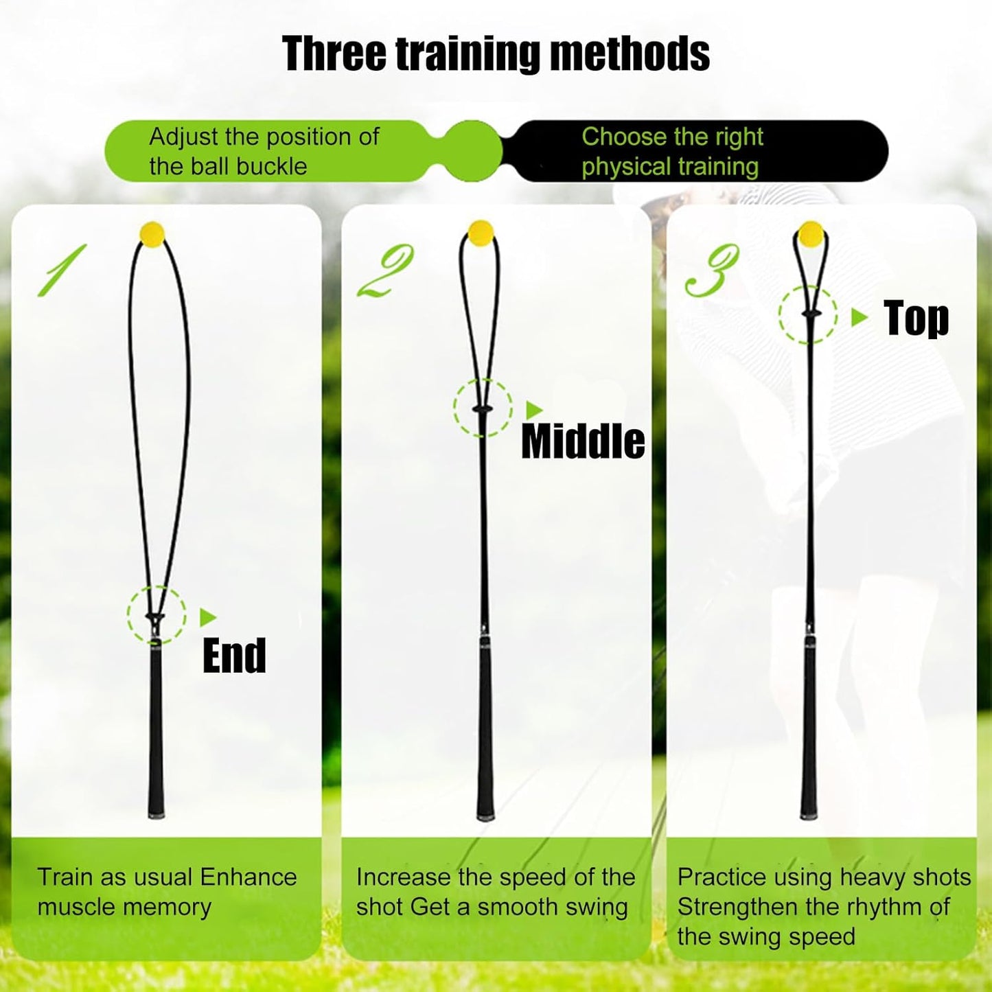 Adjustable Golf Swing Trainer – Rope Training Aid for Speed Rhythm and Power, Practice Equipment | Enhances Flexibility Strength and Accuracy for Men Women Beginners Seniors Junior Golfers