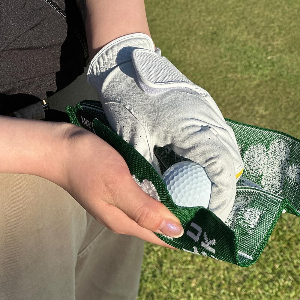 ANDGOLF Pleats Ball Towel, Use to Wash My Ball and Club, Best Choice for Golf Gifts, Embroidered Golf Towels, Clip for Bags/Pants/Skirts, Durable Elastic Band, Colorful Fashion Golf Item