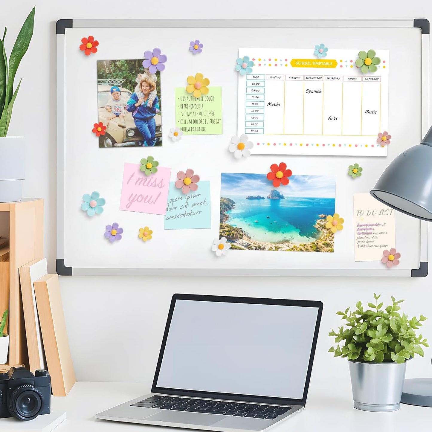 FINDMAG 21Pack Fridge Magnets, Flower Refrigerator Magnets Cute, Fun Magnet Refrigerator, 3D Flower Magnet for Office, Locker Decorations, Home, Kitchen, Whiteboard, (7 Small + 7 Medium + 7 Large)