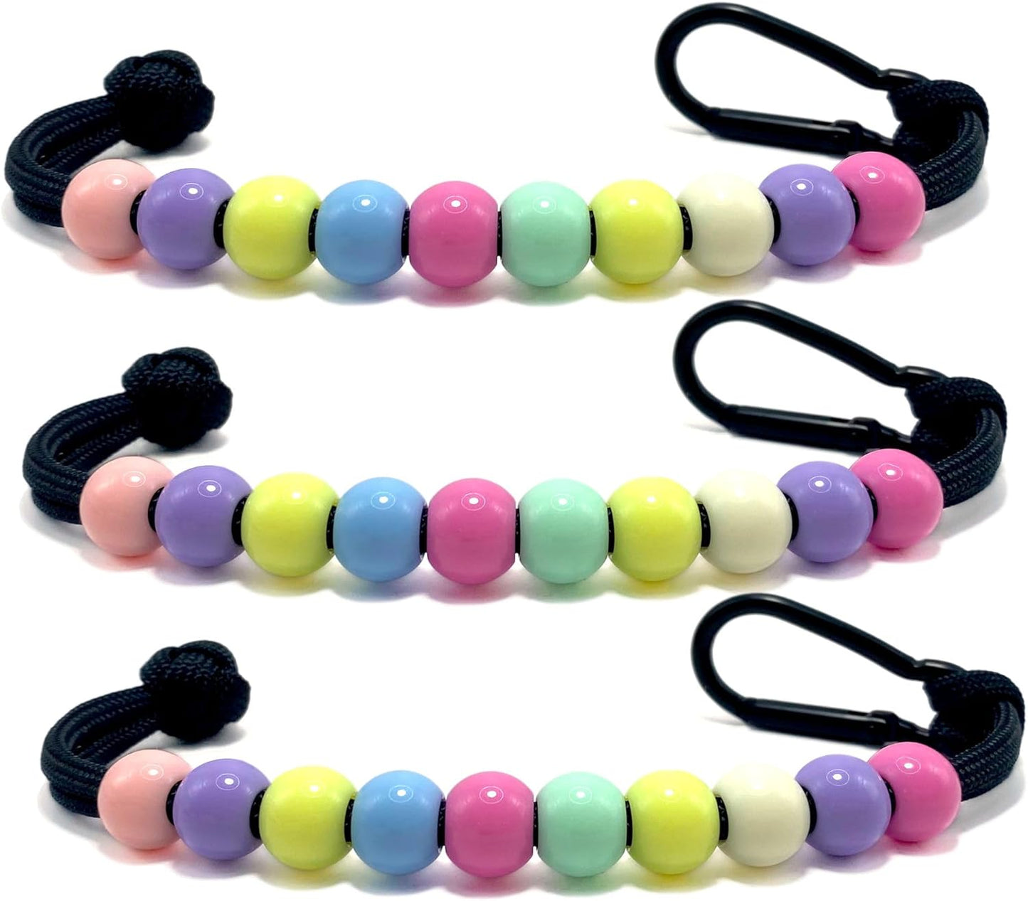 LAMIBEE Pack 3pcs, Golf Beads Count Stroke Score Counter, Durable 550 lbs Paracord String with 10 Beads, Easy Scorekeeping, Hand-Braided with Clip