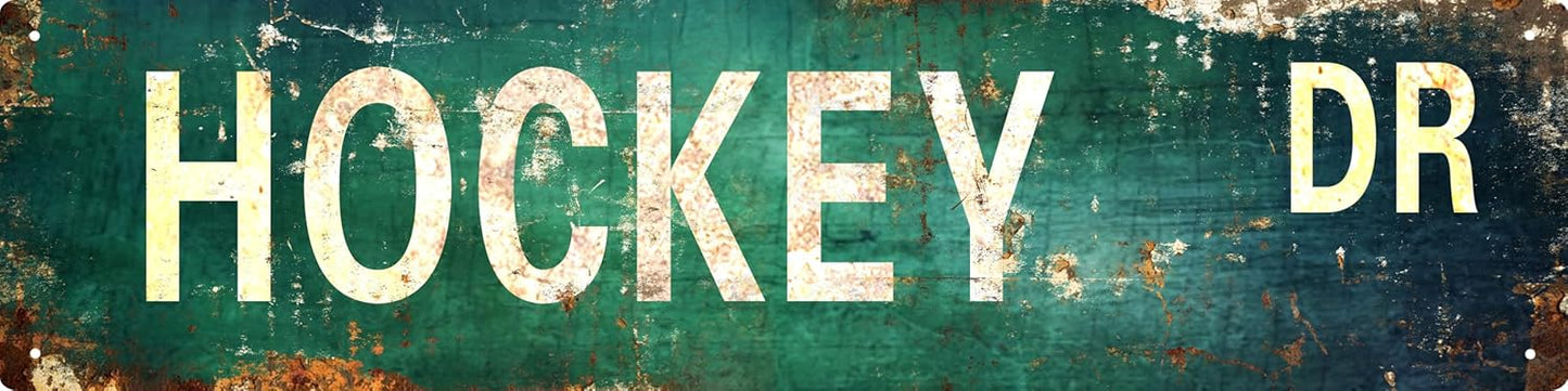 AWISZZZ Vintage Metal Tin Sign Retro Hockey Dr Signs Stylish Wall Art Plaques for Home Decor Bathroom Kitchen House and Gothic Wall Decor or as a Unique Poster 16x4 in