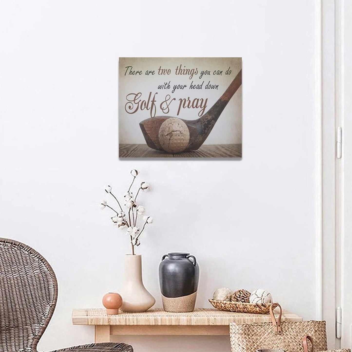 Golf Wall Art Sports Golf Pictures Wall Decor Motivational Quotes Canvas Painting Artwork Modern Home Decorations Framed for Bedroom Office Living Room 16"x20"