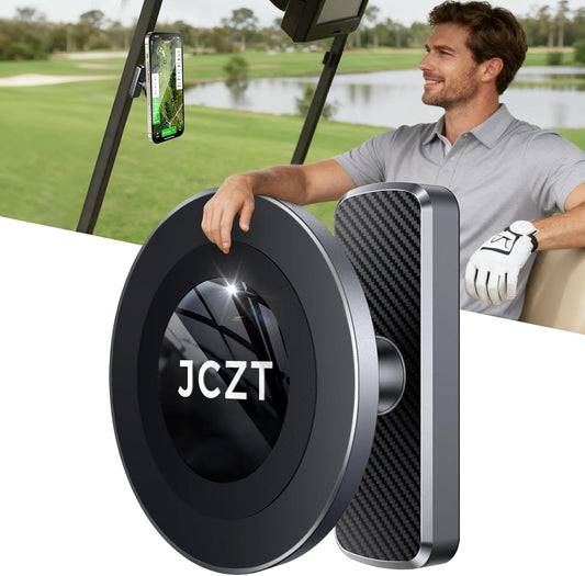 Magnetic Golf Cart Phone Holder Compatible with MagSafe iPhone 17 Pro Max Plus 16 15 14 13 12 Fits EZGO, Yamaha, Club Car, Icon, Golf Cart Accessories Essentials Gift for Friend Men Women Black