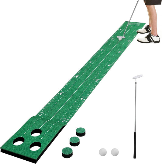 Wekin Indoor Putting Green Game Set, Golf Putting Game with Metal Putter & Golf Balls, Golf Putting Mat Training Aid for Backyard,Party,Office