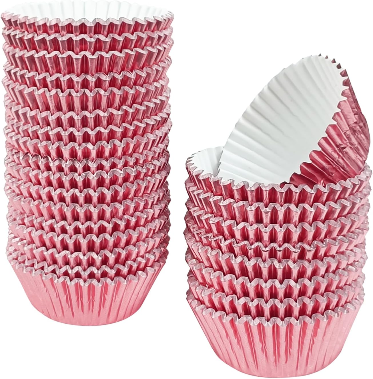 Rose Gold Cupcake Liners for Baking,GOLF 500 Pack Standard Size Red Foil Cupcake Liners Wrappers Metallic Baking Cups,Muffin Paper Cases