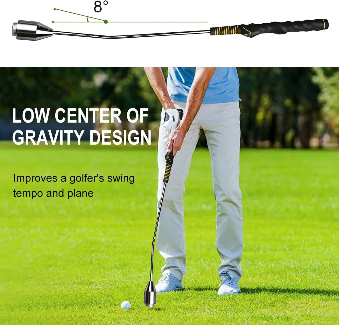 Golf Swing Trainer Aid, Weighted Golf Club for Tempo & Grip Training for Right & Left-Handed Golfers, Indoor & Outdoor Warm-Up Practice Accessories