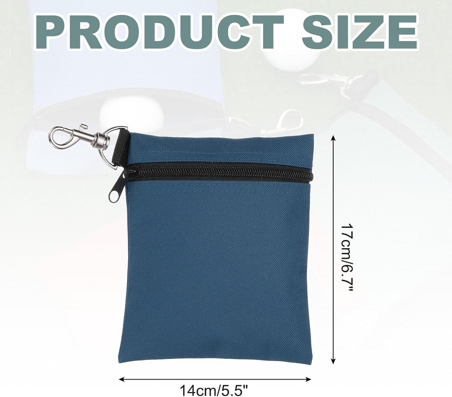 uxcell Golf Tee Pouch, Professional Zipper Golf Tee Bag Accessories Pocket Gear Clip Bag with Metal Lobster Claw Clip Organizer Storage Bags for Men and Women