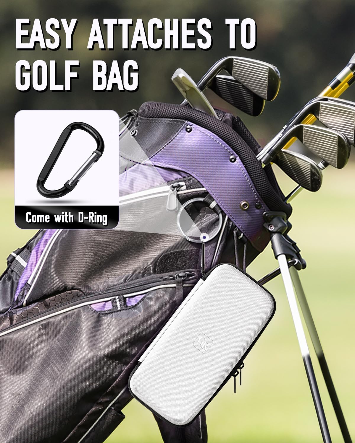 Odor-Absorbing Golf Glove Holder Case for Men Women with Glove Shaper - Fits Golf Club Bag, Golf Organizer Storage for Phone, Tees, Divot Tool, Ball Markers, Golf Gifts for Men Women