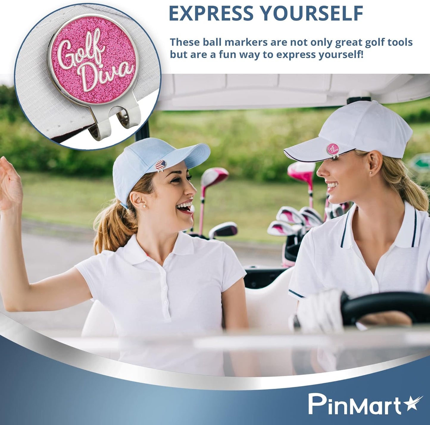 PinMart’s Mix Bundle Pack of 9 Golf Ball Markers - Golf Accessories for Men and Women – United States Eagle and American Flag Magnetic Ball Markers Set of 9