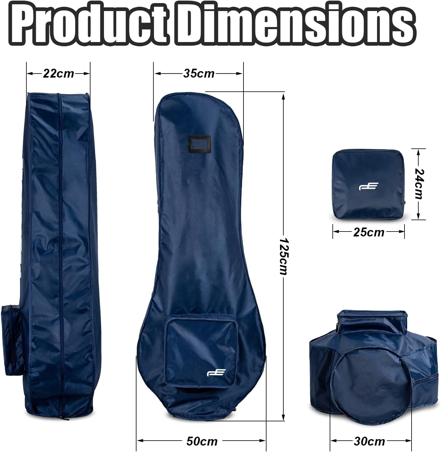 Golf Bag Travel Rain Cover, 300D PVC Waterproof Cover for Golf Club Bag, Durabale, Lightweight and Easy to Maneuver