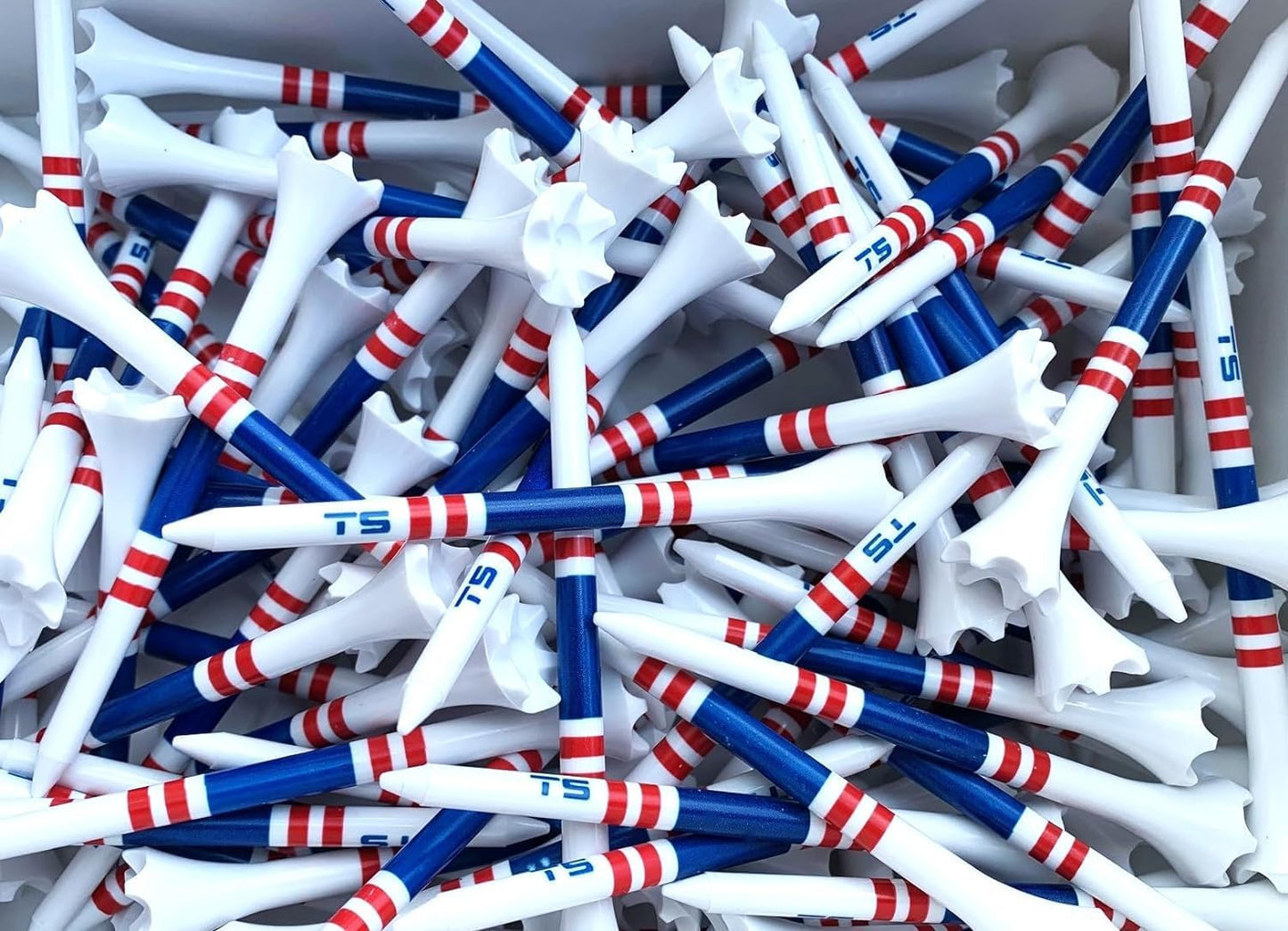 TRUESTRIKE Premium USA Golf Tees – 3¼" or 2¾" Durable Plastic Performance Tees (100 Pack) – Made in USA – Bulk Value Pack