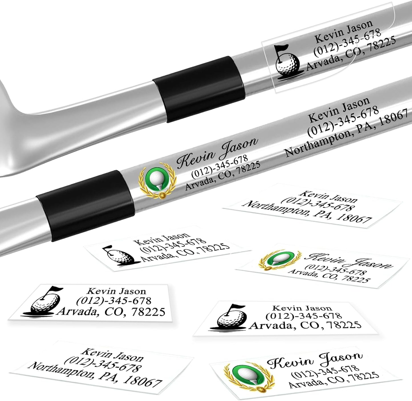Golf Club Labels 50PCS Personalized Waterproof Name Labels for Identification Custom Stickers for Clubs & Golf Accessories