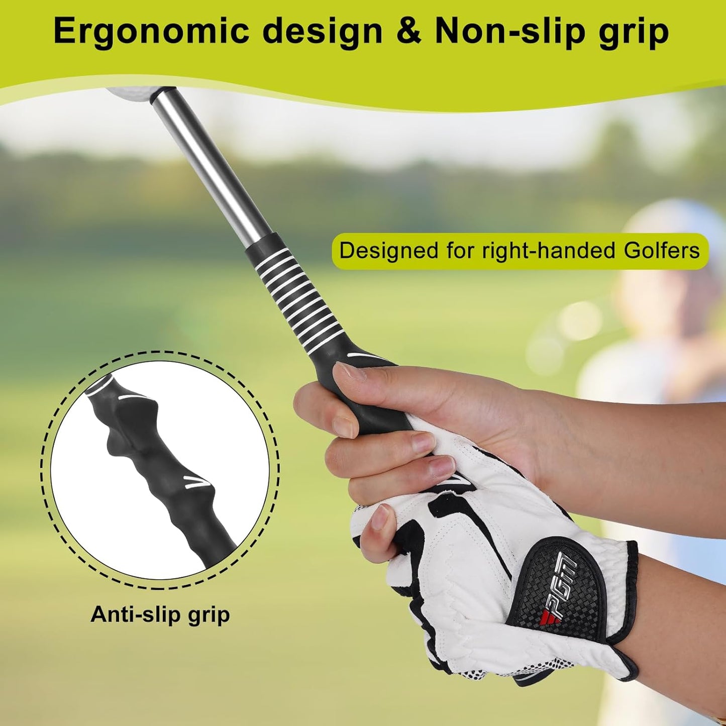 Retractable Golf Swing Aid for Golf Speed Training, Rhythm Click Golf Swing Trainer for Indoor Golf Practice & Outdoor Warm Up, Golf Grip Trainer for Improving Hitting Strength & Tempo