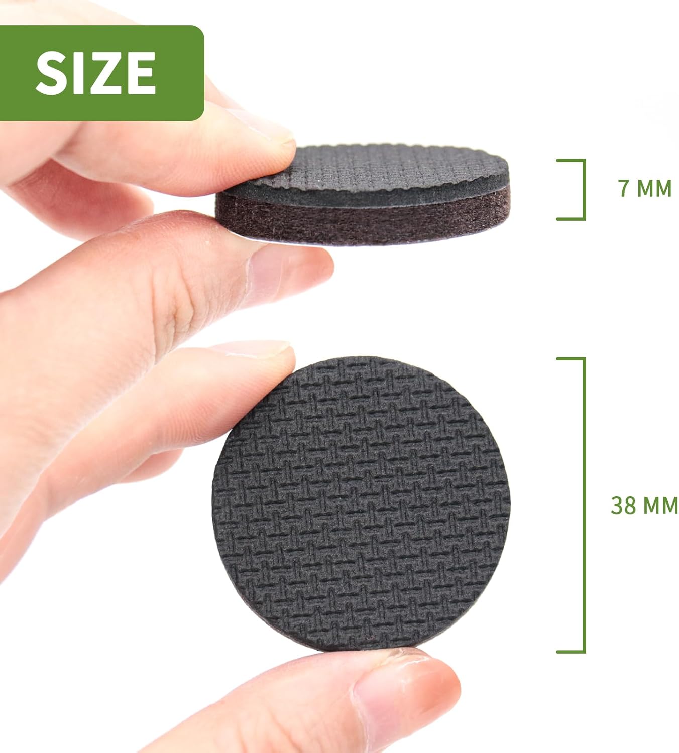 Non Slip Furniture Pads 24 PCS 1 1/2'' Round - Anti Slip Furniture Pads - Self Adhesive Rubber Feet Furniture Feet - Chair Leg Floor Protectors - Keep Furniture in Place