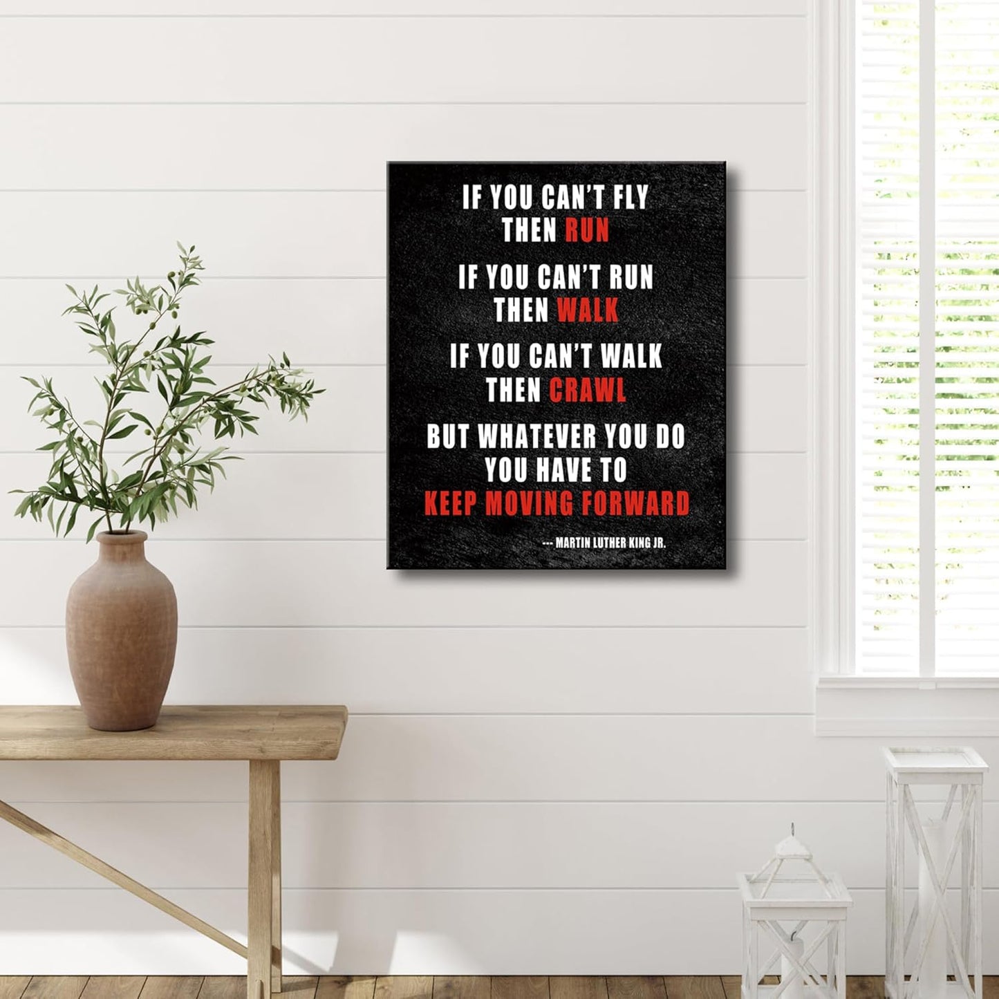 Pyradecor Keep Moving Forward Motivational Classroom Positive Quotes Inspirational Poster Canvas Prints Wall Art for Office Living Room Home Decorations