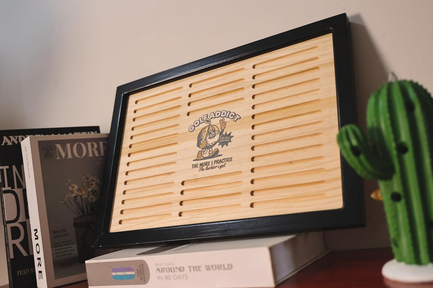 Golf Pencil Display Case,Golfer Souvenir Desktop Holder Storage Holds 36 Pencils, Home or Office Golf Decor,Gifts for Husband or Father