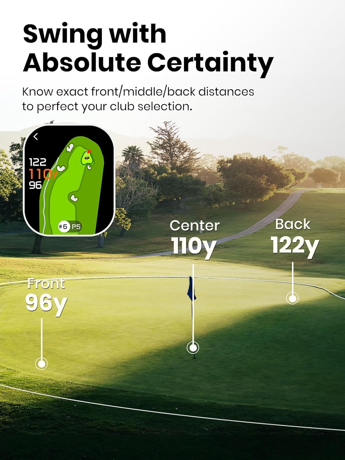 MILESEEY GenePro G1 Touchscreen & GPS Rangefinder with Slope, 43000+ Preloaded Courses, 1300 Yards Laser Range Finder Golf with Red & Green Display, 0.1s Flag Pole Locking Vibration, 6X Magnification