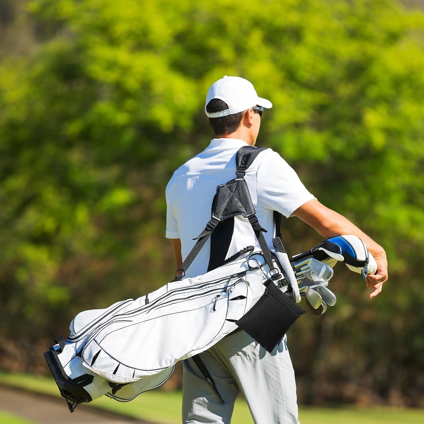 PATIKIL Golf Tee Pouch, Zipper Golf Ball Bag with Metal Lobster Claw Clip for Men Women Valuables Holder