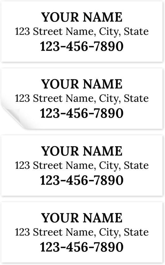 Custom White Golf Club ID Labels, Personalized Golf Club Name Sticker,0.75x2 Inches, Set of 30, 4 Mil Vinyl Decal Stickers Weather Resistant, Made in USA by My Sign Center