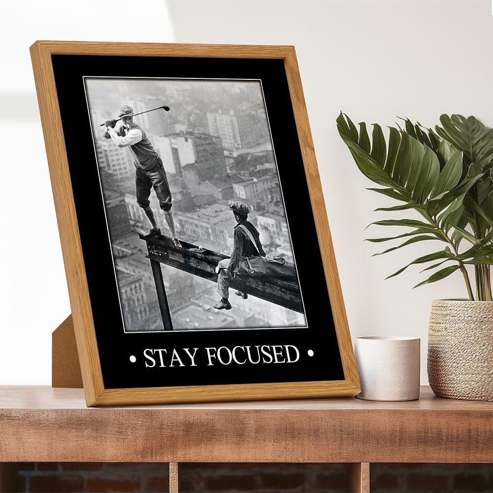 Vintage Golf Wall Art LARGE 11x14 FRAMED - Inspirational Motivational Poster - Man cave, Game Room, Home Office Decor - positive Quotes, Funny Sayings - Masculine Wall Art Photo Print, Personal Growth
