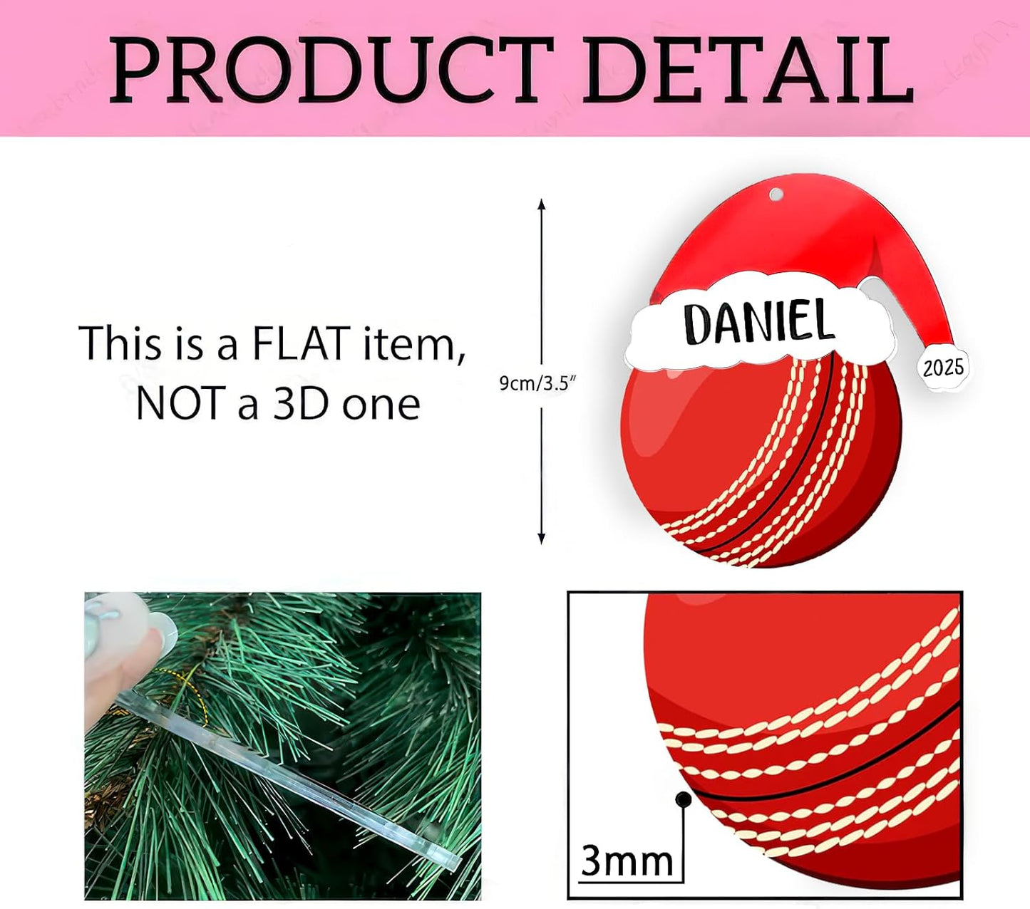 Personalized Cricket Christmas Ornaments 2025, Custom Cricket Ornament with Name, Team Ornament, Custom Coach Gifts, Christmas Tree Decorations, Gifts for Sports Lovers Boys, Xmas Gift 2025