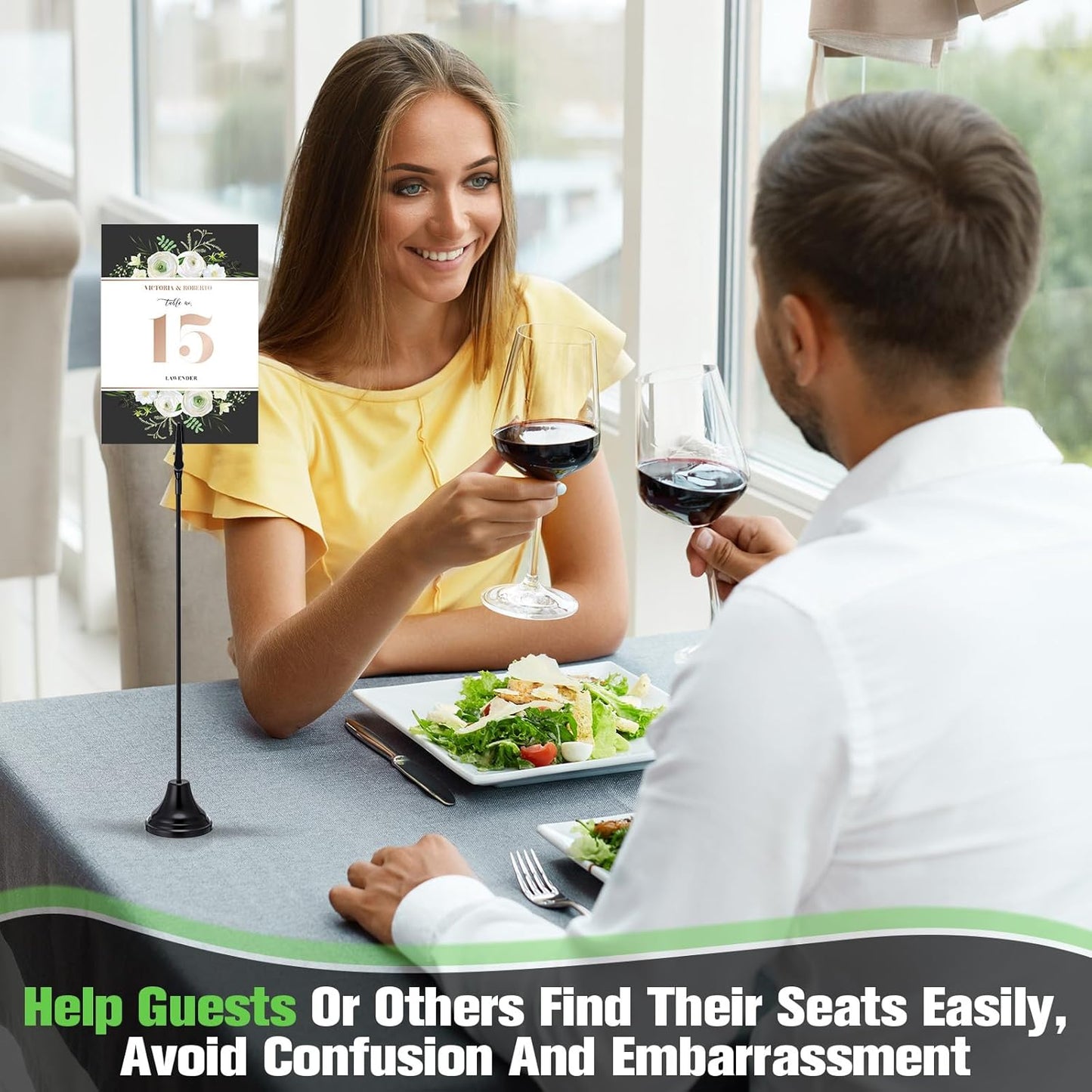 Skyygemm 12 Pcs Table Number Holders 12 Inch Place Card Holder with Alligator Clip Metal Place Card Stands Table Sign for Photos, Food Signs, Birthdays, Weddings (Black)