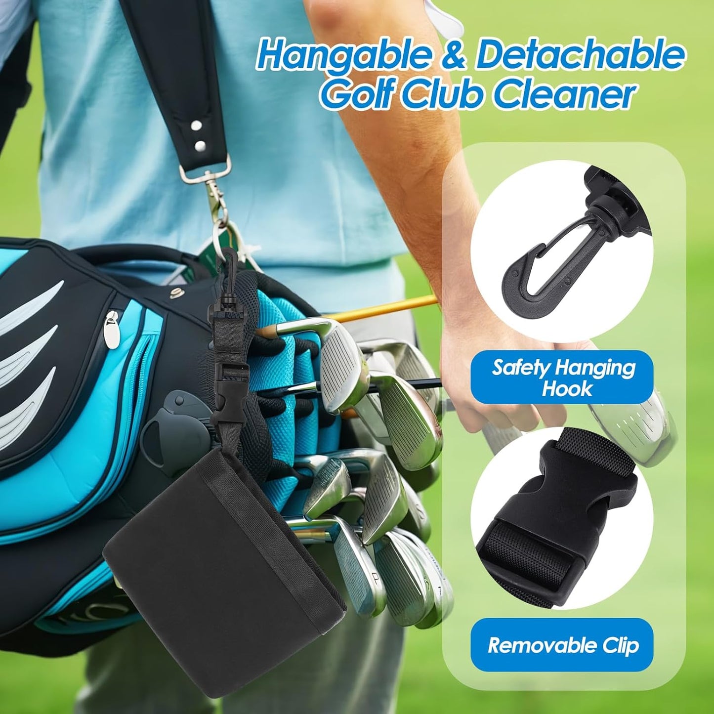 Golf Club Cleaning Kit with Golf Club Cleaner with Water Golf Towel Divot Repair Tool Groove Sharpener Golf Ball Alignment Kit Complete Golf Cleaning Kit Golf Accessories for Women Men