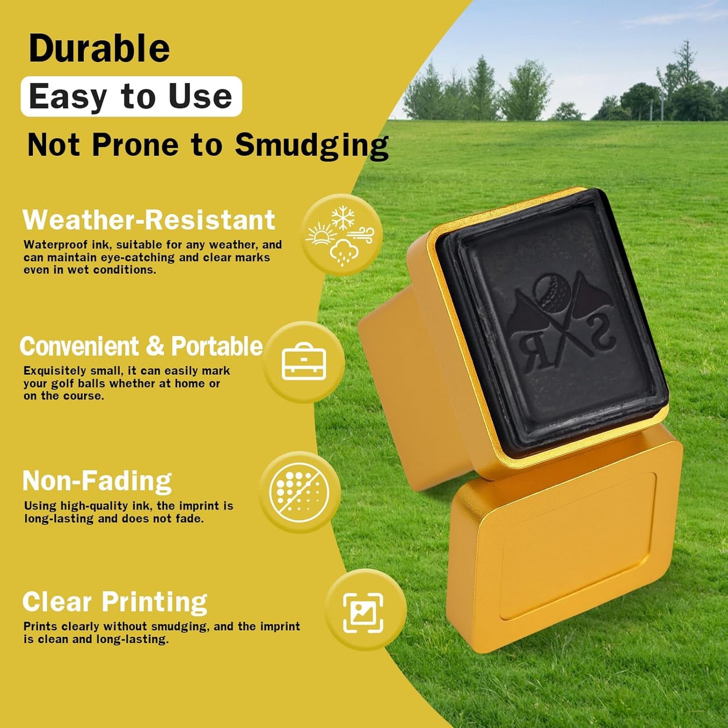 Personalized Golf Ball Stamp | Self-Inking Quick-Drying Golf Ball Marker Tool | 6 Color Options Custom Name Stamper for Golfers | Christmas Father's Birthday Gift | Golf Accessories for Men