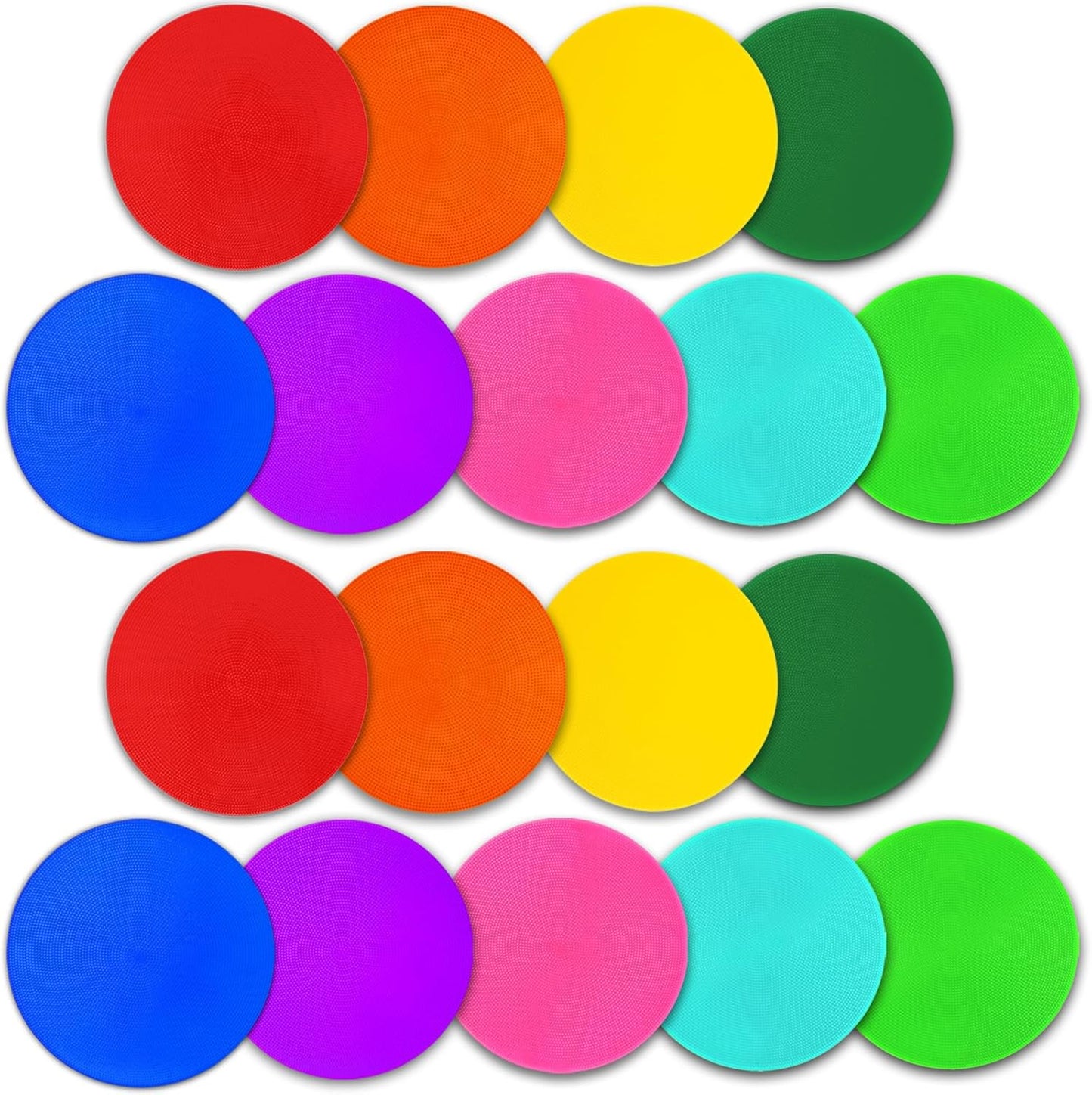 Poly Spot Markers 10 inch 12 Pcs Non-Slip Rubber Agility Training Markers Floor Dots Flat Field Cones for Football, Soccer, Basketball, School Exercise Drills, Dance Practice