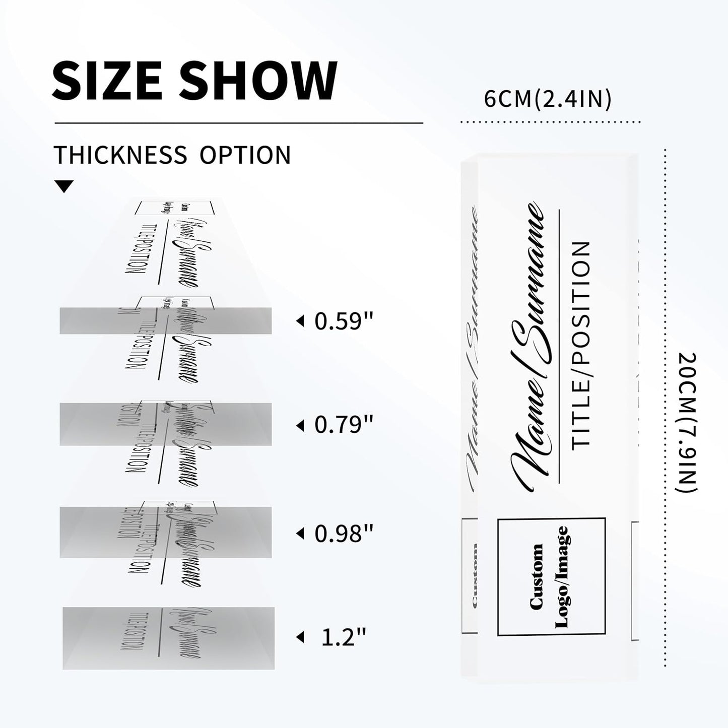 Personalized Name Plate for Desk Custom Acrylic Desk Name Plate Custom Employee Appreciation Gifts Office Gifts for Women, Men, Boss, Coworkers, Teacher, Nurse (Logo/Image)