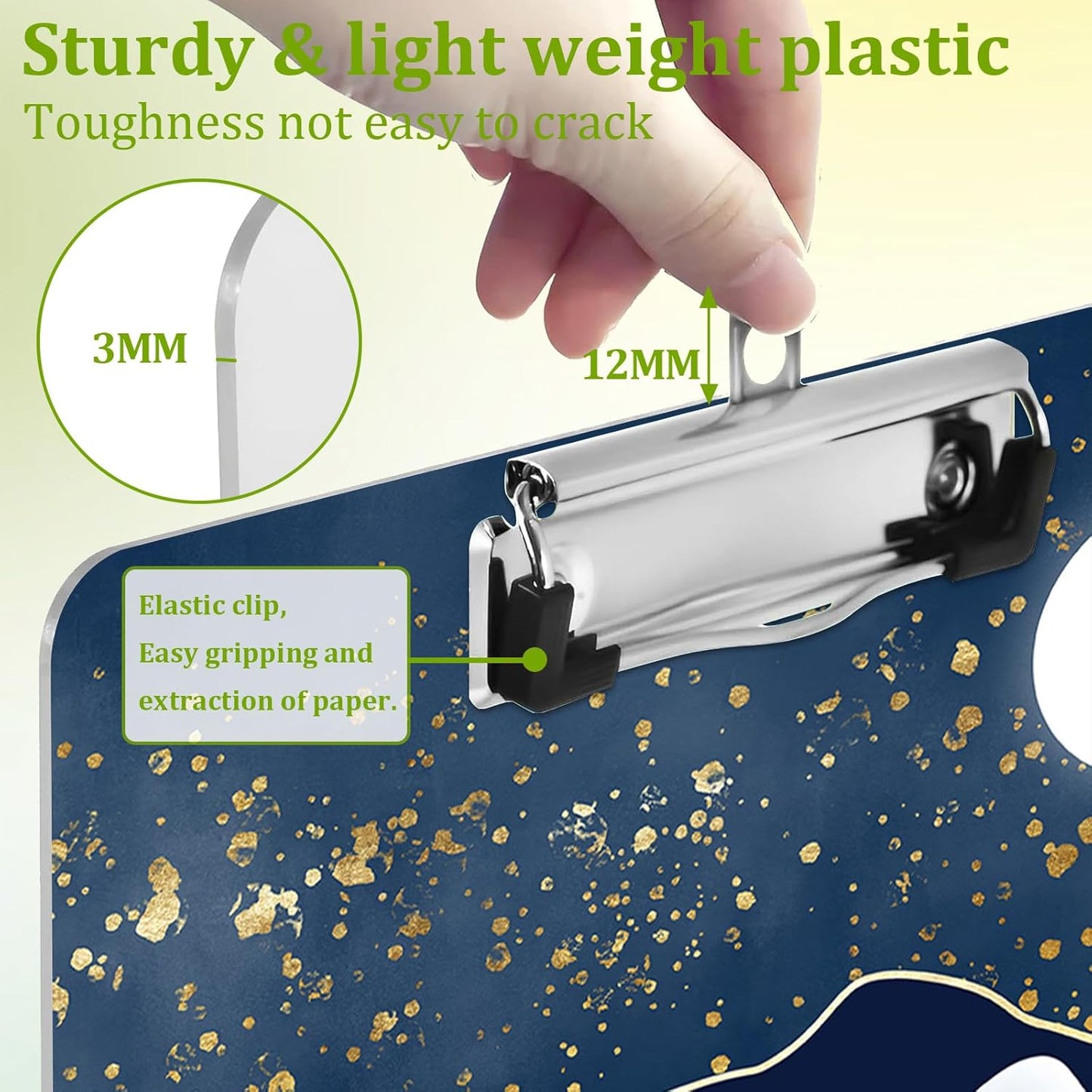 Vintage Mountain Landscape Clipboard,Decorative Acrylic Clipboard with Low Profile Metal Clip for Office,School,Teachers,Students Standard Letter Size 9x12.5