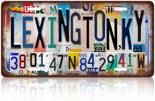 Vintage City Wall Decor Lexington,Ky License Plate Metal Sign Tin Signs Poster