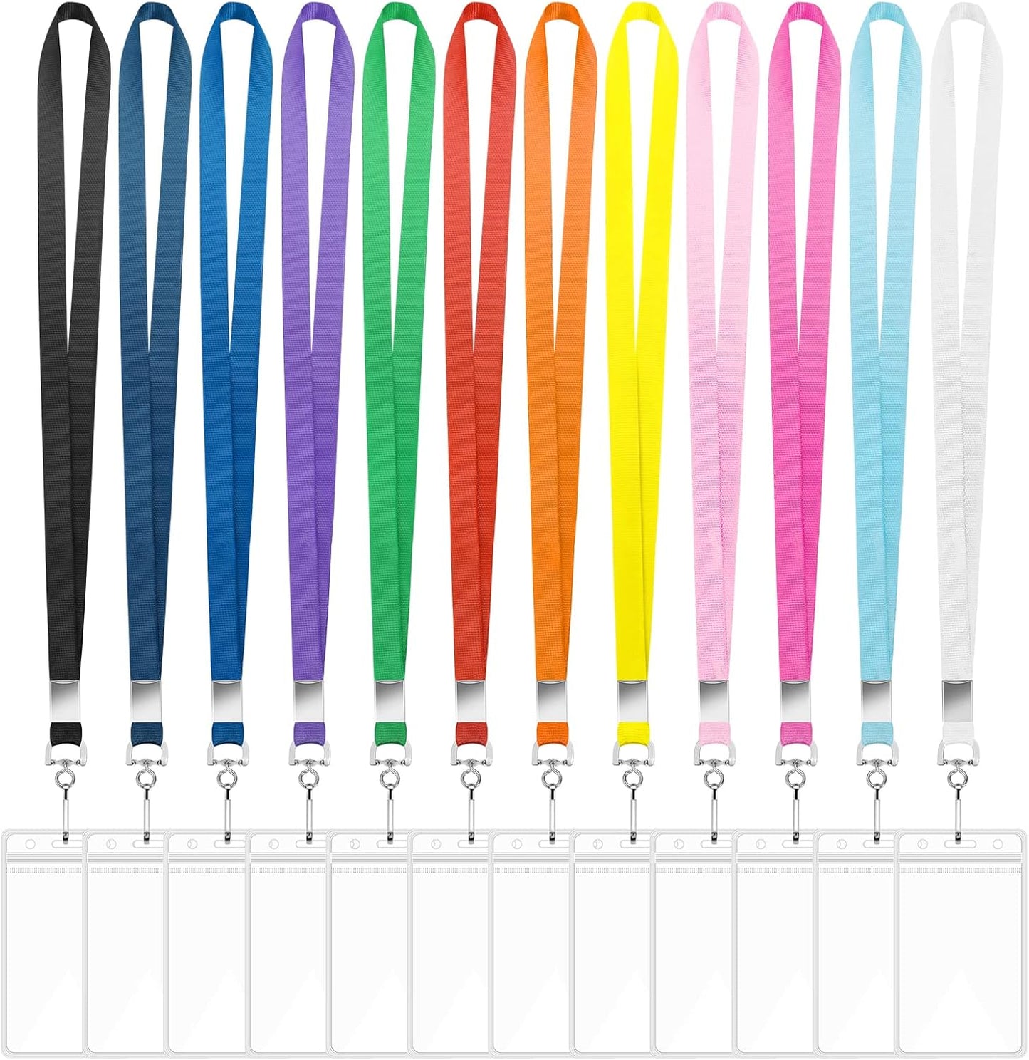 48 Pack Lanyards for ID Badges Cruise Lanyard for Ship Cards with Waterproof ID Badge Holder Cruise Essentials 2025 (12 Colors)