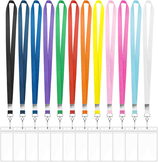 48 Pack Lanyards for ID Badges Cruise Lanyard for Ship Cards with Waterproof ID Badge Holder Cruise Essentials 2025 (12 Colors)