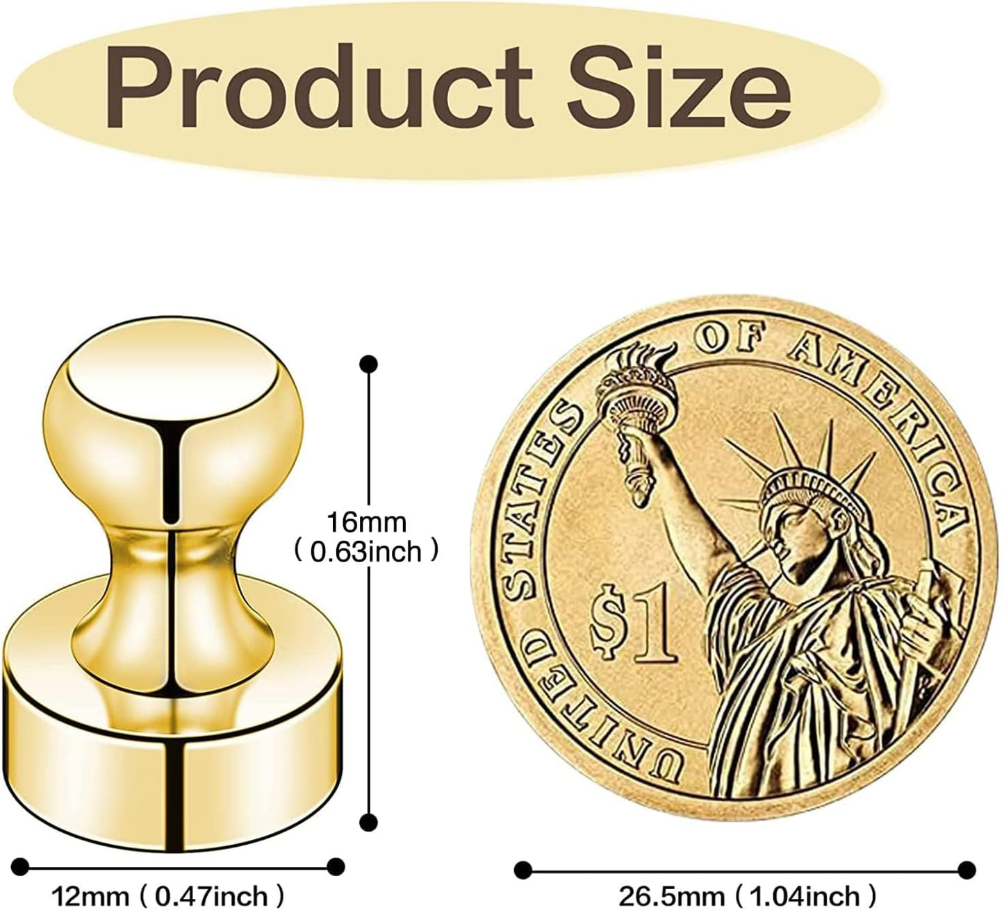 LOVIMAG Fridge Magnets 50Pcs Refrigerator Whiteboard Small Strong Magnet Classroom Kitchen Accessories Decorative Locker Set Decor Must Haves Office Calendar Refrigerador Magnetic Cute Crafts Gold