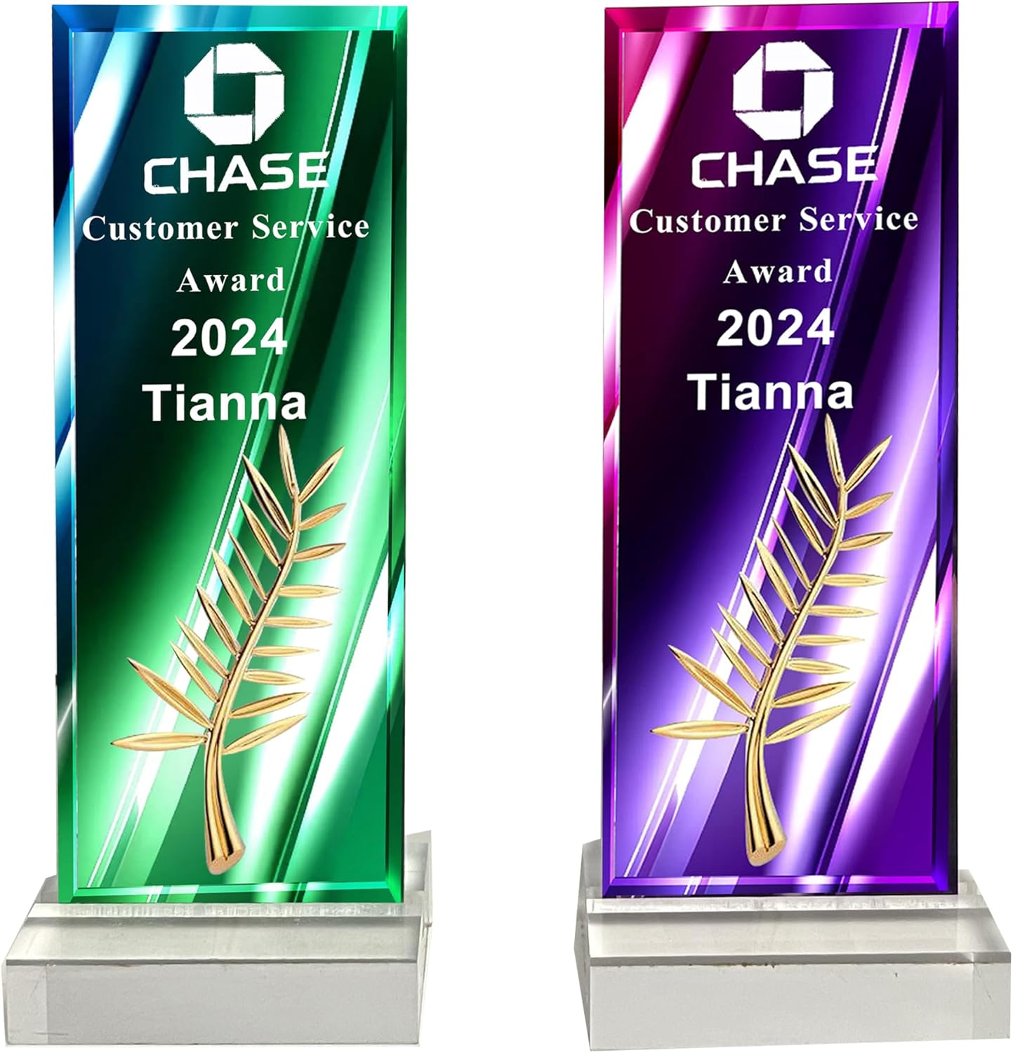 Tina&Co Personalized Acrylic Award or Trophy - Custom Engraved Plaque for Awards, Sports, Corporate Events, Elegant Presentation - Versatile Uses, Customizable Design. (award 2D)
