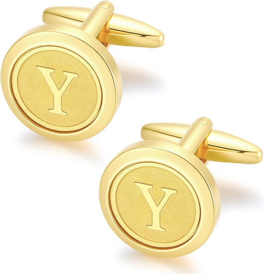 GWD Initial Cufflinks for Men Classic Cuff links Mens Letter Shirts CuffLinks Wedding Gift