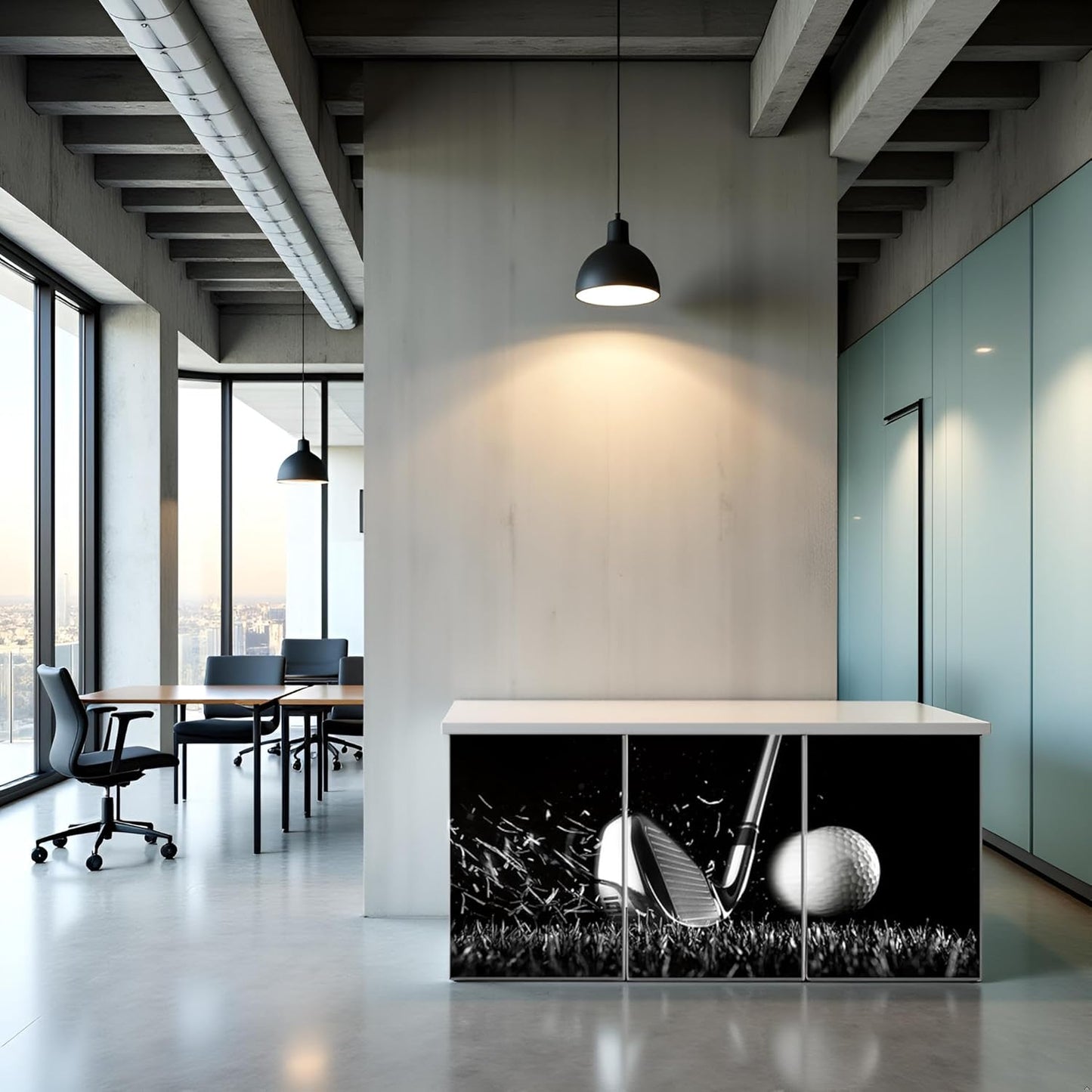 Golf Course Canvas Wall Art Men Bedroom Living Room Office Decor Workout Fitness Sport Fan Black and White Artwork Gym Wall Décor Framed 16x24inch Home Decor Minimalist