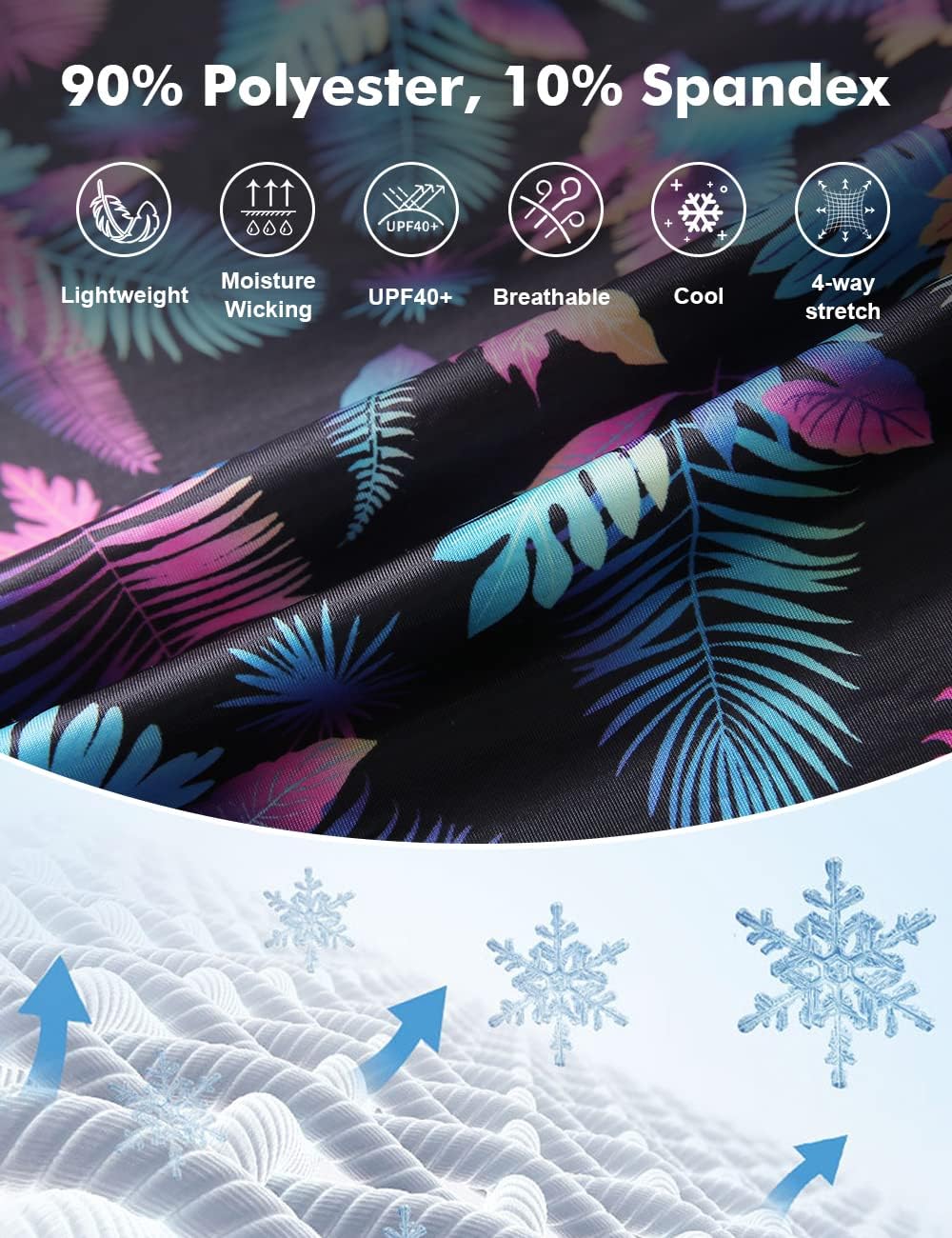 Hodaweisolp Golf Shirts for Men Dry Fit Print Moisture Wicking Performance Short Sleeve Polo Shirt