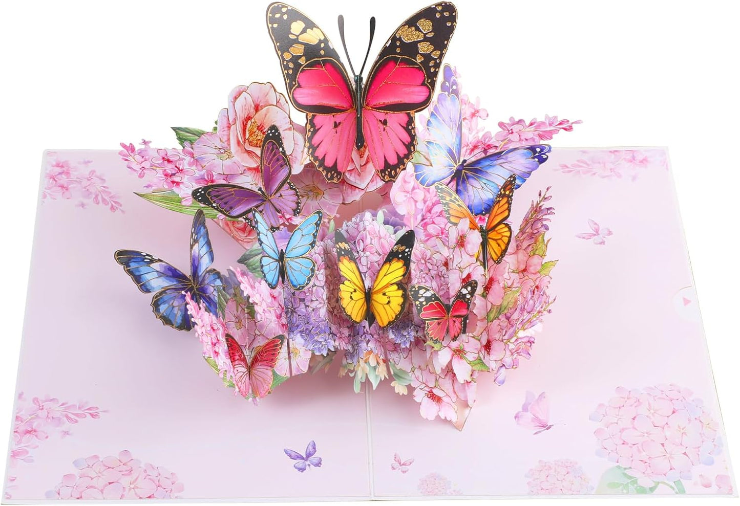 3D Butterfly Greeting Cards, Flowers Pop Up Birthday Cards, for Mom, Sister, Grandmother, Wife, Daughter, and other women, with envelope