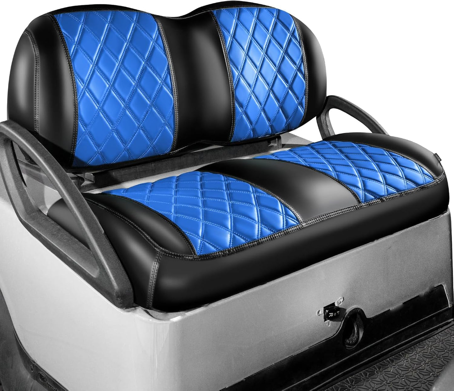 NOKINS Golf Cart Seat Covers Fit Club Car Precedent/Tempo/Onward Premium Front Seat Cushion, Golf Cart Vinyl Leather Diamond Seat Covers, Soft/Scratch-Resistant/No Stapler Needed