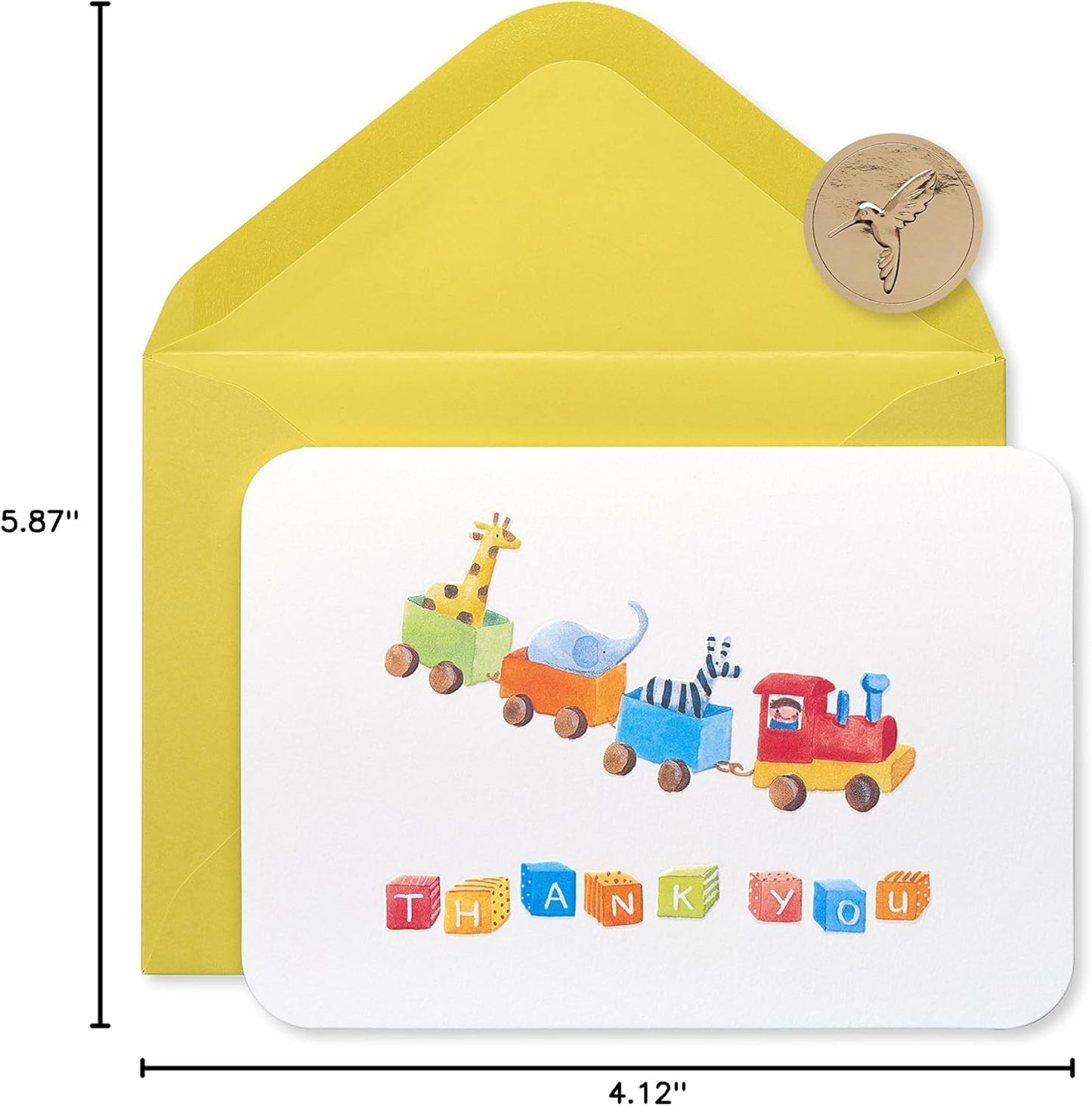 Papyrus Baby Thank You Cards with Envelopes, Toy Train (12-Count)